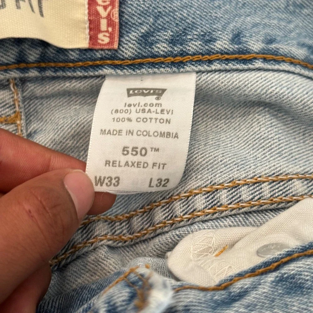 Levi's 550 Relaxed Fit Jeans Mens 34x31 Light Wash Vintage Y2K Distressed Denim